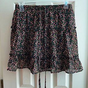 Floral Black Sienna Sky Mini Skirt